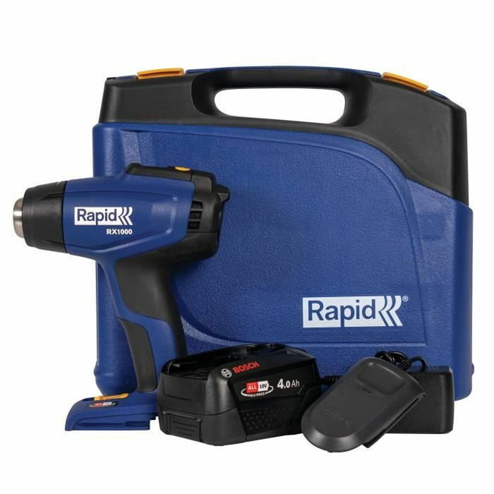 Rapid RX1000 Pistolet à air chaud 18V - Coffret avec batterie 4 Ah et chargeur - Jusqu'à 550°C