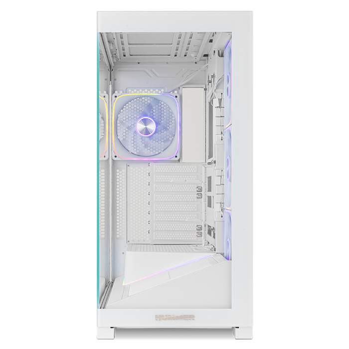Nox Hummer Blade NXHUMMERBLADEWH Semitorre ATX Gaming Blanc ARGB avec 5 Ventilateurs 140mm et Vitre Trempée