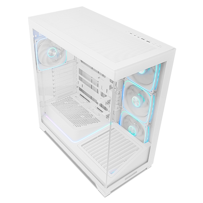 Nox Hummer Blade NXHUMMERBLADEWH Semitorre ATX Gaming Blanc ARGB avec 5 Ventilateurs 140mm et Vitre Trempée