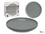 Vessia Assiette Plate Grande Grès Gris Foncé 26.5 cm (Set de 24)