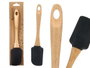 Kinvara Spatule Silicone Noir Manche Bois 25x5.2x2 cm (Set de 24)