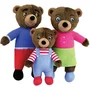 JEMINI - Coffret peluches Petit Ours Brun, Famille complète (Maman, Papa et Petit Ours) - Peluches 13 et 19 cm