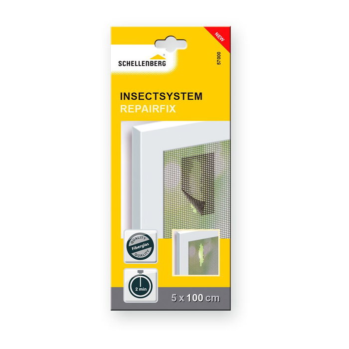 Moustiquaire Schellenberg Anthracite Fibre de Verre 5 x 100 cm Moustiquaire Adhésif