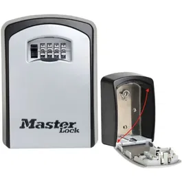 Master Lock - 5403EURD - Coffre-fort de sécurité extérieur mural, XL, avec serrure à combinaison 4 chiffres, boîte à clés, en aluminium, noir/gris, pour logement ou location