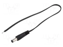 BQ CABLE Câble d'alimentation DC plat noir 0,25m DC 5,5/2,1 mm droit