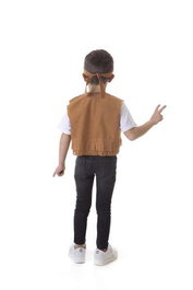Creaciones Llopis T-3 Déguisement d'enfant hippie avec gilet Peace - Taille 7-9 ans - Marron