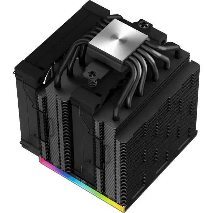 Deepcool AK620 Digital Noir Ventirad CPU avec écran numérique, 2 ventilateurs 120mm, 2 bandes LED A-RGB, Compatible Intel LGA1851/1700/1200/1151/1150/1155 et AMD AM5/AM4