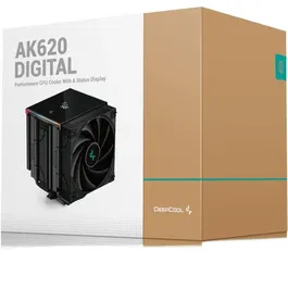 Deepcool AK620 Digital Noir Ventirad CPU avec écran numérique, 2 ventilateurs 120mm, 2 bandes LED A-RGB, Compatible Intel LGA1851/1700/1200/1151/1150/1155 et AMD AM5/AM4