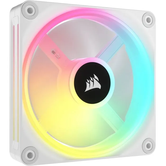 Corsair Kit de Démarrage Ventilateurs PC iCUE LINK QX120 RGB WHITE - 3 Ventilateurs 120mm PWM, RGB, Hub System iCUE LINK - QX RGB Series