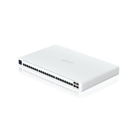 Ubiquiti UISP Switch Pro - Commutateur réseau PoE 24 ports Gigabit Ethernet RJ45 et 4 ports SFP+ 10G, avec écran tactile LCM 1,3" et 220W PoE