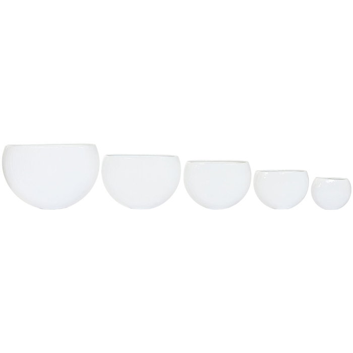 Cache-pot Home ESPRIT Blanc Aluminium 54 x 24 x 36 cm 54 x 25 x 36 cm (5 Unités)