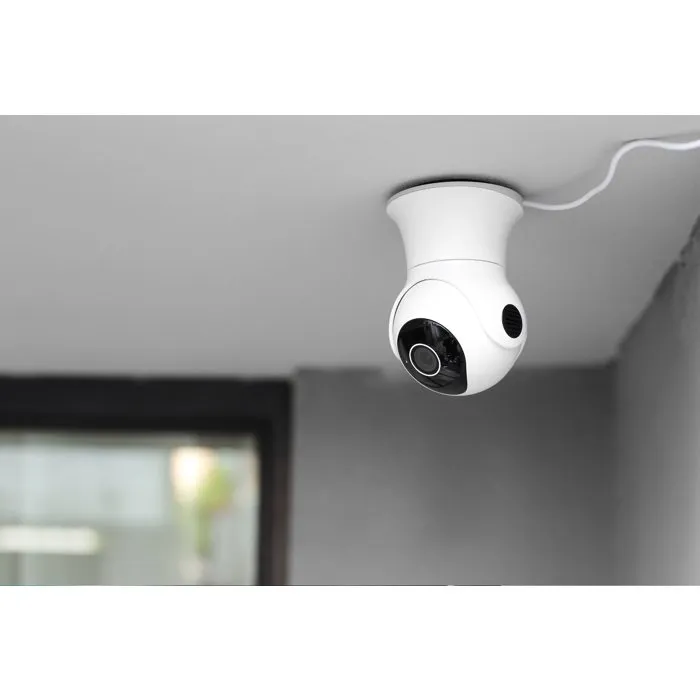 Link2Home Caméra de surveillance connectée HD 1080p - Rotation 355°/85° - Détection mouvement - Son bidirectionnel - Vision nocturne - IP65 - Carte SD 16 Go incluse