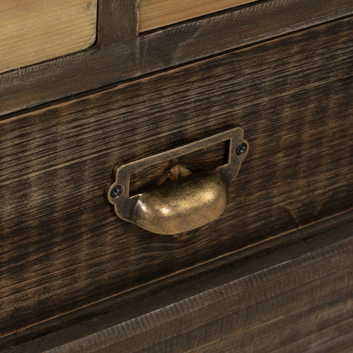 BigBuy Home Caisson à Tiroirs Beige Gris Bois d'épicéa et MDF