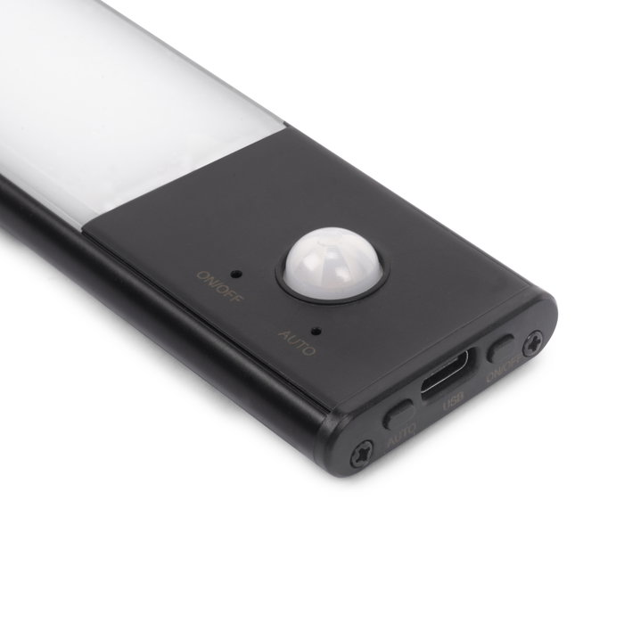 Emuca Luminaire LED Kaus Black Noir 600mm Rechargeable USB