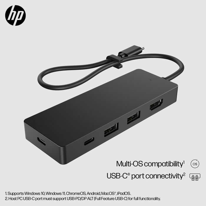 HP Concentrateur USB-C de voyage G3 - Hub avec 2x USB-C, 2x USB-A, HDMI 4K 60Hz - Alimentation pass-through - Compatible PC/Mac HP Concentrateur USB-C de voyage G3 - Hub avec 2x USB-C, 2x USB-A, HDMI 4K 60Hz - Alimentation pass-through - Compatible PC/Mac