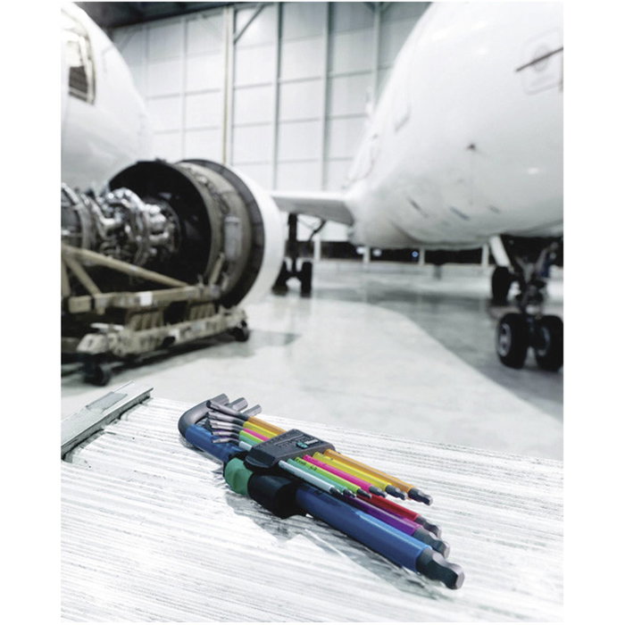 Wera 950/9 Hex-Plus HF 1 Jeu de Clés Mâles Hexagonales Multicolore BlackLaser