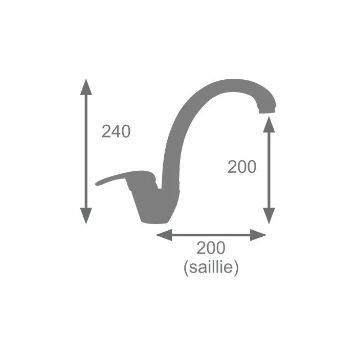 Edouard Rousseau Newbury - Mitigeur évier de cuisine - Chromé - Cartouche céramique Ø 35 mm - Bec mobile - Système économie d'eau