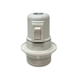 Arditi Porte-lampe E27 blanc avec interrupteur et rondelle