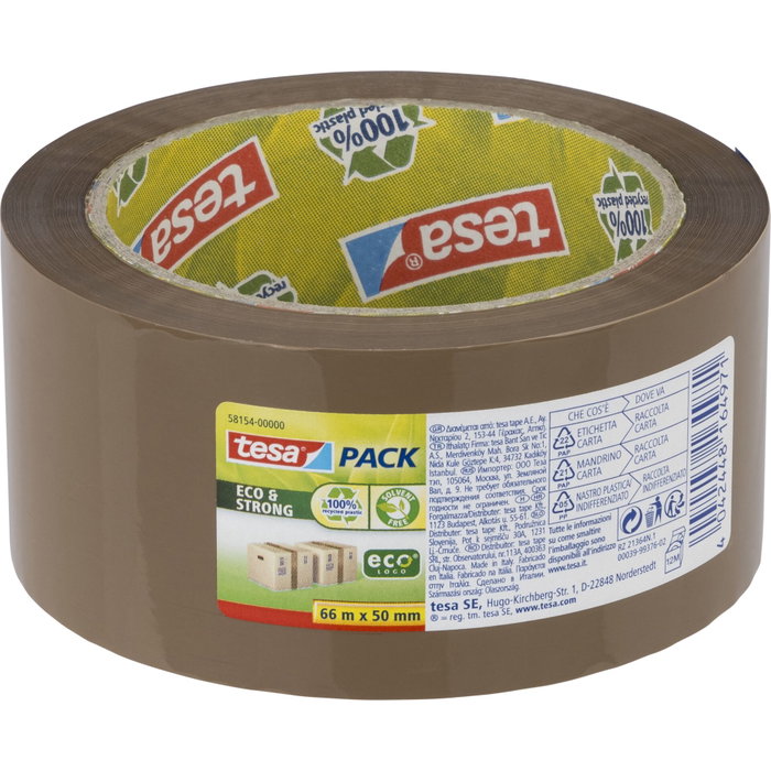 Tesa Ruban d'emballage Eco & Strong marron 66m x 50mm Tesa Ruban d'emballage Eco & Strong marron 66m x 50mm