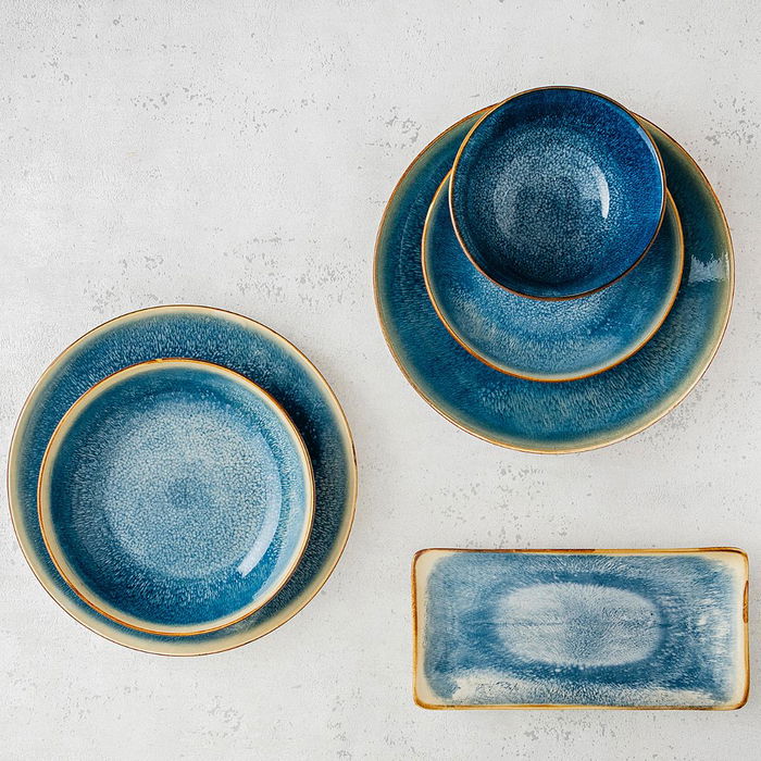 Plato Postre Porcelana Aura Bidasoa 19 cm (12 Unidades)