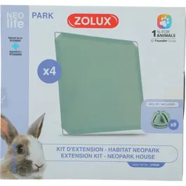 Zolux Kit d'Extension Neo Park pour Enclos Lapin - 4 Panneaux Pleins 35x35 cm Vert