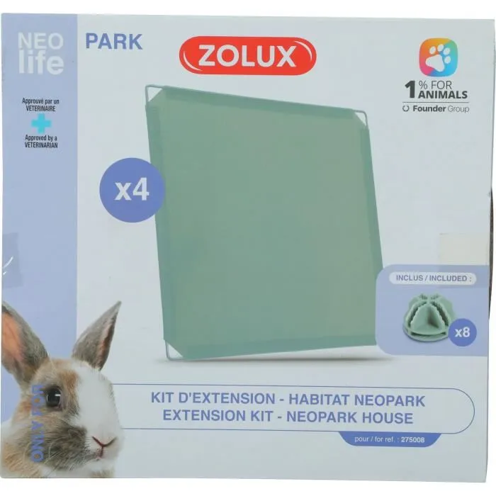 Zolux Kit d'Extension Neo Park pour Enclos Lapin - 4 Panneaux Pleins 35x35 cm Vert Zolux Kit d'Extension Neo Park pour Enclos Lapin - 4 Panneaux Pleins 35x35 cm Vert