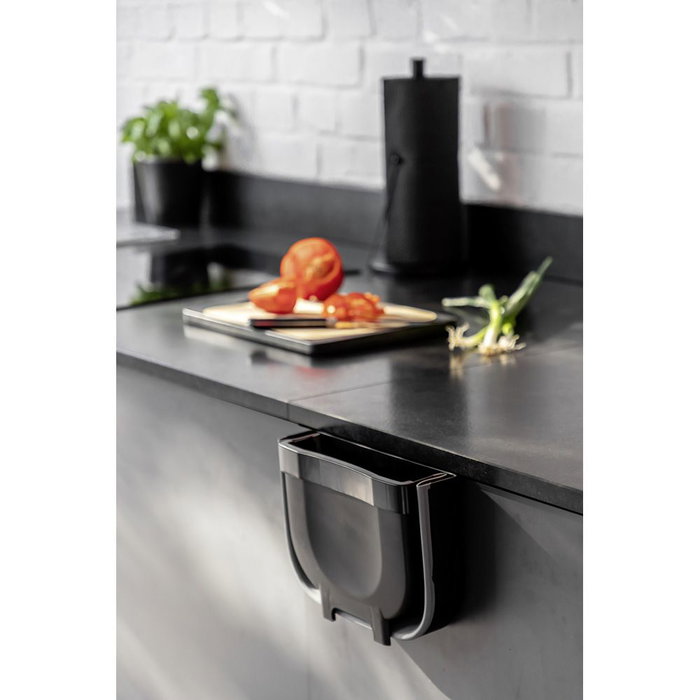 Wenko Cubo de basura plegable pour porte de placard 5 L Noir 25,5x18x18 cm