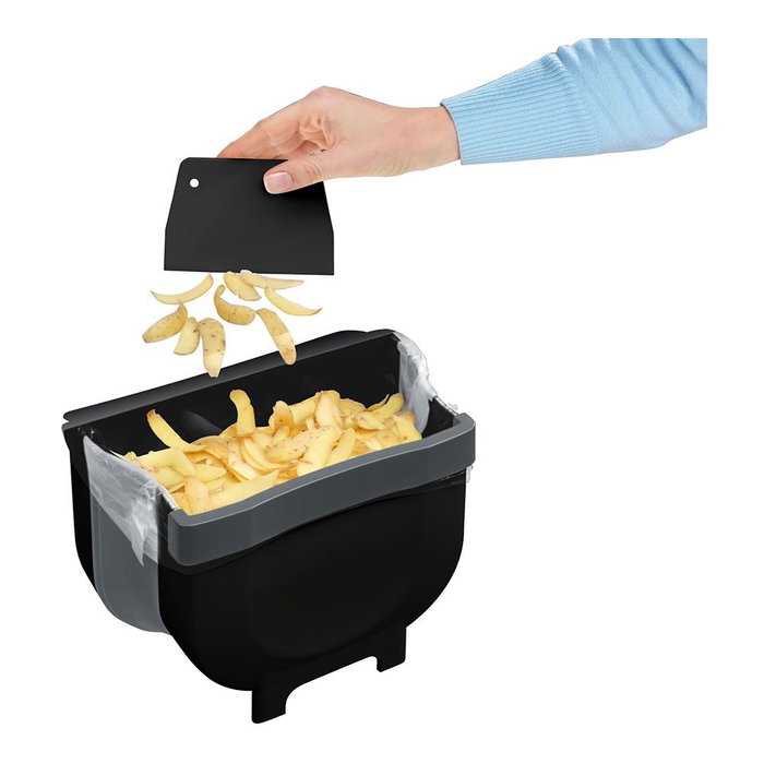 Wenko Cubo de basura plegable pour porte de placard 5 L Noir 25,5x18x18 cm