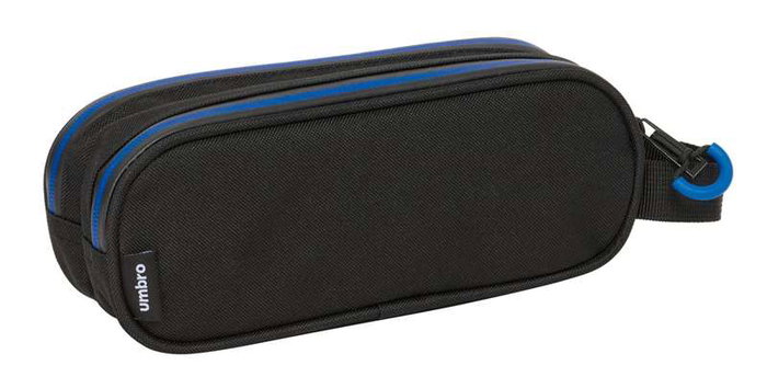 Safta Portatodo Double Umbro Noir Intense, Boîte de Rangement à Deux Compartiments 21 x 8 x 6 cm, Pour Enfants Dès 3 Ans, Langue Espagnole