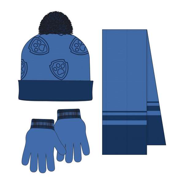 Cerdá Ensemble 3 pièces écharpe Paw Patrol - 20 x 2 x 52 cm - Set enfant - A partir de 3 ans - Bleu