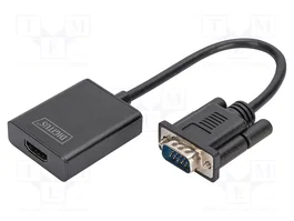 DIGITUS Convertisseur HDMI socle, Jack 3,5mm socle et prise VGA