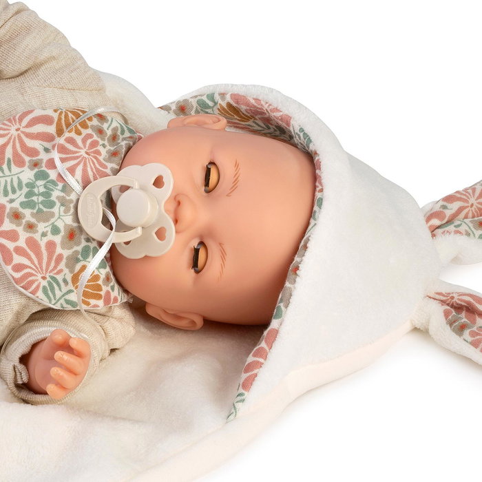 Muñecas Antonio Juan - Bimba Orejitas 14366, Poupée interactive qui pleure et ferme les yeux, 37 cm, Version multilingue (Anglais, Français, Allemand, Italien, Portugais, Espagnol)