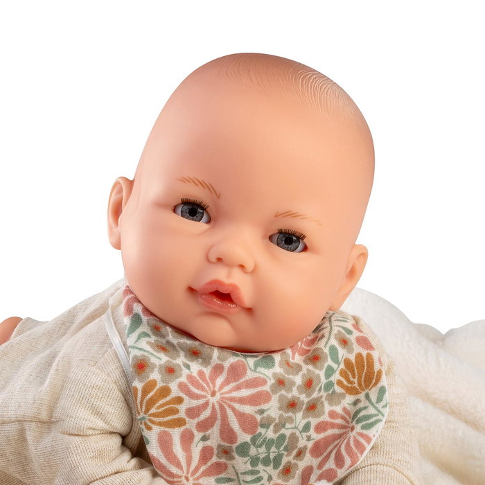 Muñecas Antonio Juan - Bimba Orejitas 14366, Poupée interactive qui pleure et ferme les yeux, 37 cm, Version multilingue (Anglais, Français, Allemand, Italien, Portugais, Espagnol)