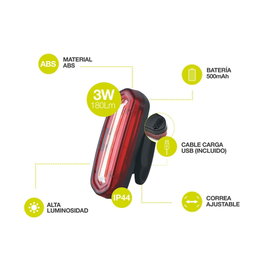 GSC Evolution Lumière arrière de vélo LED USB rechargeable