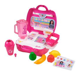 CEFA Barbie Maletín Smoothie Zumos y Batidos - Plus de 20 accessoires - Jeu éducatif multilingue dès 3 ans