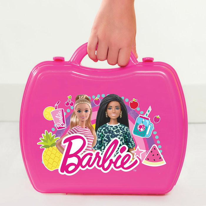 CEFA Barbie Maletín Smoothie Zumos y Batidos - Plus de 20 accessoires - Jeu éducatif multilingue dès 3 ans