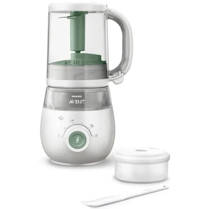 Philips Avent - Robot Cuiseur-Mixeur 4 en 1 pour Bébé - Cuit à la Vapeur, Mixe, Réchauffe, Décongèle - Appli Recettes - 400W - Design Compact