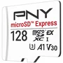 PNY Carte mémoire microSDXC Express 128 Go - microSD Express - Vitesse jusqu'à 890 Mo/s en lecture - UHS-I U3 V30 A1