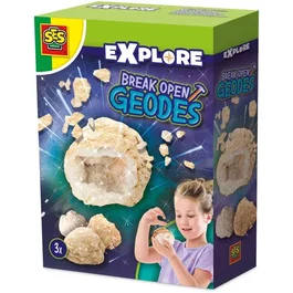 SES CREATIVE Jeu de découverte Géodes à Ouvrir - Explore et Révèle des Cristaux Naturels - Activité Créative Enfant 6+ - Idée Cadeau