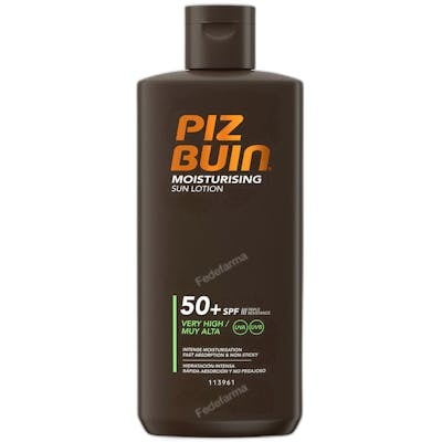 Piz Buin Moisturising Lotion Solaire SPF 50 - Flacon 200 ml Piz Buin Moisturising Lotion Solaire SPF 50 - Flacon 200 ml