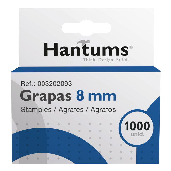 Hantums Boîte de 1000 agrafes 8mm