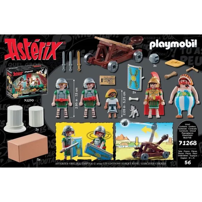 PLAYMOBIL 71268 - Set de construction Astérix : Numerobis et la bataille du Palais, siège des Romains, 56 pièces, jouet pour enfants dès 5 ans