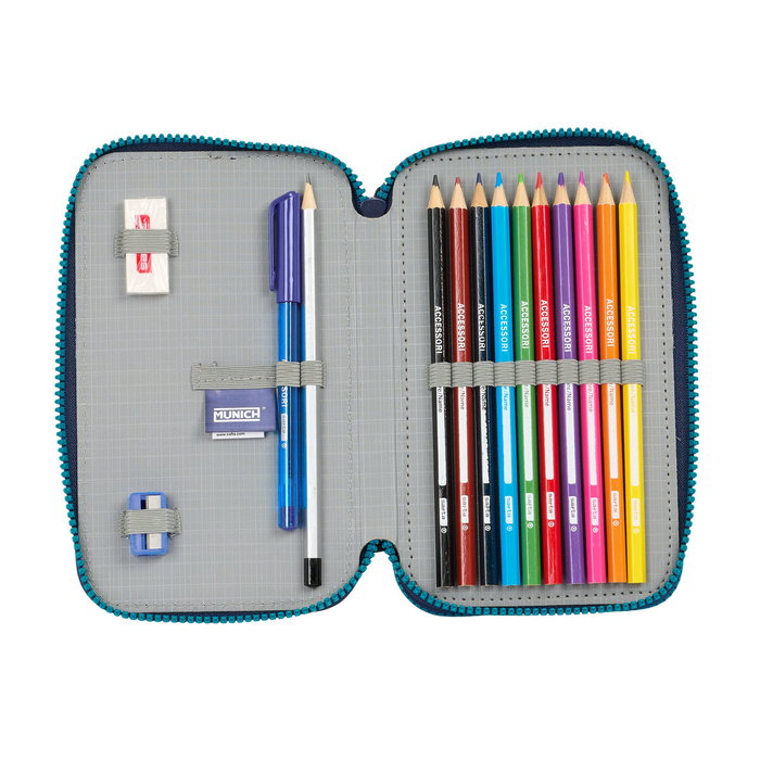 Plumier double Munich Nautic Blue marine 12.5 x 19.5 x 4 cm 28 Pièces Plumier double Munich Nautic Blue marine 12.5 x 19.5 x 4 cm 28 Pièces