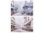 Giftdecor Tableau Toile Paysages Paris 70x100 cm Multicolore Brillant Bois et Tissu (Set de 4)