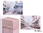 Giftdecor Tableau Toile Paysages Paris 70x100 cm Multicolore Brillant Bois et Tissu (Set de 4)
