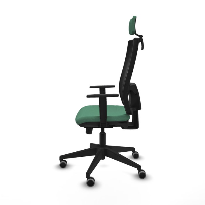 Piqueras y Crespo Chaise de Bureau Horna avec Appui-tête et Mécanisme Sincro/Traslack - Vert Émeraude