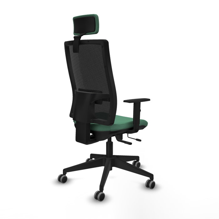 Piqueras y Crespo Chaise de Bureau Horna avec Appui-tête et Mécanisme Sincro/Traslack - Vert Émeraude