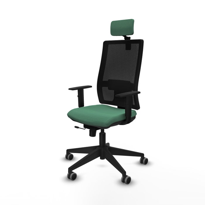Piqueras y Crespo Chaise de Bureau Horna avec Appui-tête et Mécanisme Sincro/Traslack - Vert Émeraude