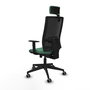 Piqueras y Crespo Chaise de Bureau Horna avec Appui-tête et Mécanisme Sincro/Traslack - Vert Émeraude