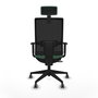 Piqueras y Crespo Chaise de Bureau Horna avec Appui-tête et Mécanisme Sincro/Traslack - Vert Émeraude